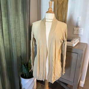 Women's Tan Open-Front Cardigan